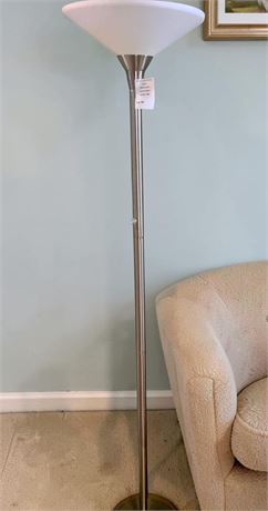 Metal Floor Lamp W/Frosted Upright Shade