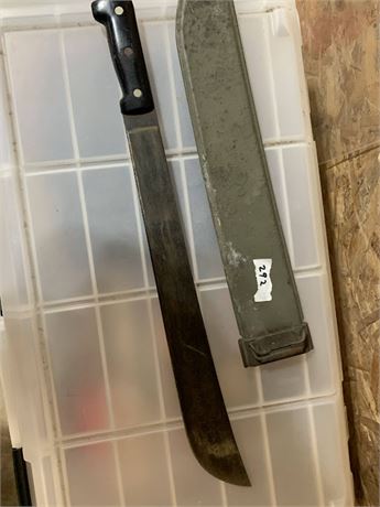 Vintage Machete Knife With Case/Sheath