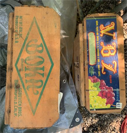 Wood Advertising Storage Crates - Lot of 2
