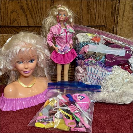Barbie LOT - Accessories & Clothes (Barbie+Similar), Styling Head, Barbie Doll..