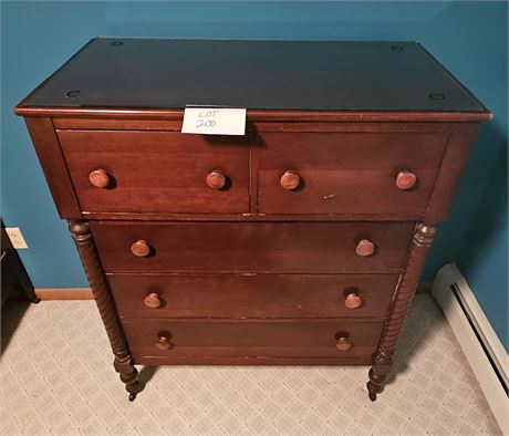 Consider H. Willett Wood Dresser W/ Castor Wheels & Glass Top