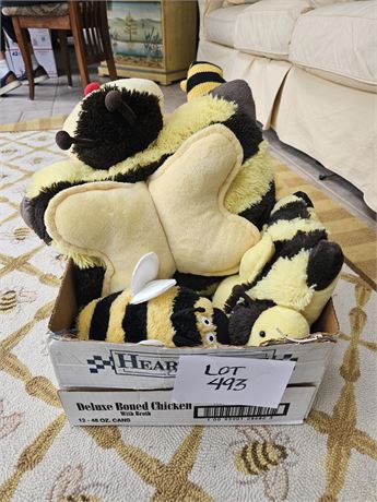 Mixed Box of Bee Plush Toys - Size, Maker & Style Vary