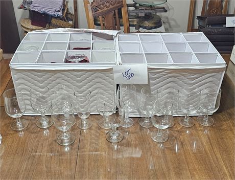 Large Lot Of Different Size Wine Glasses