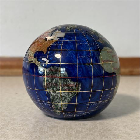 3" Gemstone Globe Paperweight