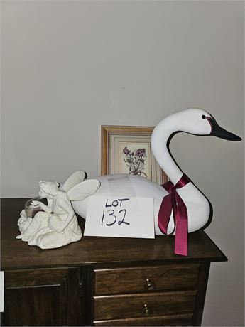 Large Swan Figurine, Fairy Candle Holder, & More
