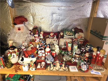 Large Christmas Lot:Snowmen/Santa's/Ornaments/Trivets/Servers & More