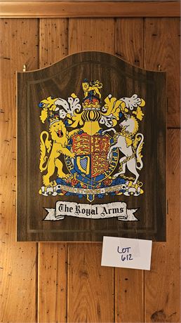 Royal Arms Wood Cabinet & Dart Board