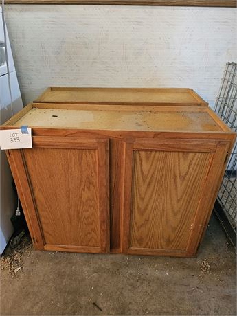 (2) Wood Matching Upper Kitchen Cabinets