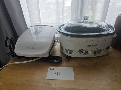 George Forman Grill & Rival Crock Pot