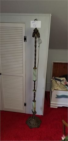 Antique Metal & Marble Base Floor Lamp