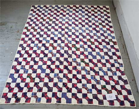 Handmade Red,White&Blue Bow Tie Quilt