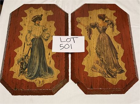 Vintage Victorian Style Decorative Wooden Wall Plaques