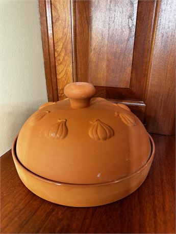 Vintage PLC Taiwan Terra Cotta Stoneware Garlic Baker