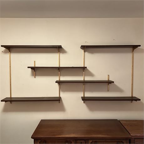 6 Wooden Wall Mount Shelves w/ Brackets - 24"