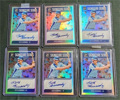 6 Optic Keith Hernandez Auto'd Cards