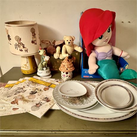 The Mismatched Mixed Lot! - Collectibles, China, Decor and Plush Ariel Doll!