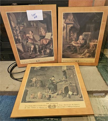 Fisher Scientific Co Art Print Mounted On Wood, The Alchemists Experiment Takes