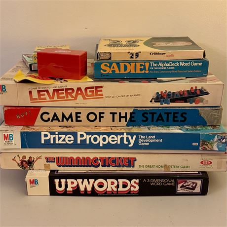 Vintage Board Games - Upwords, Prize Property, Winning Ticket & More