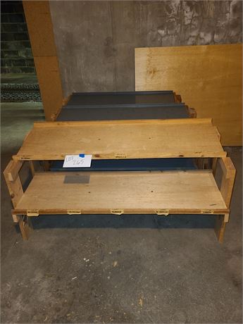 Handmade Wood Shelf Units for Display - Two with Metal Shelves