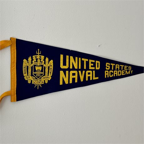 Vintage United States Naval Academy Pennant - USNA Felt Banner