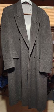 Alexander Shields Vintage Men's Grey Wool Overcoat~ 44 Long