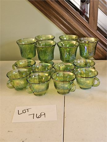 Indiana Glass Green Carnival Goblets & Cups