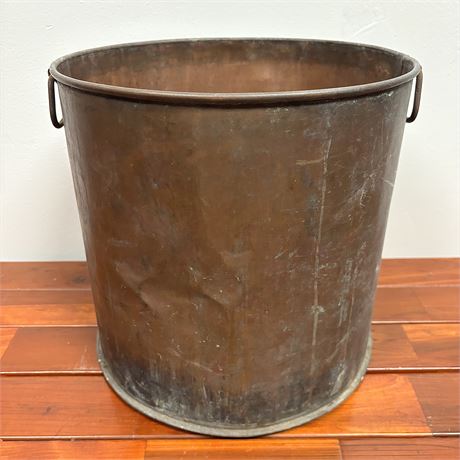 Large Primitive Copper Bucket - 10.75 x 12.75"