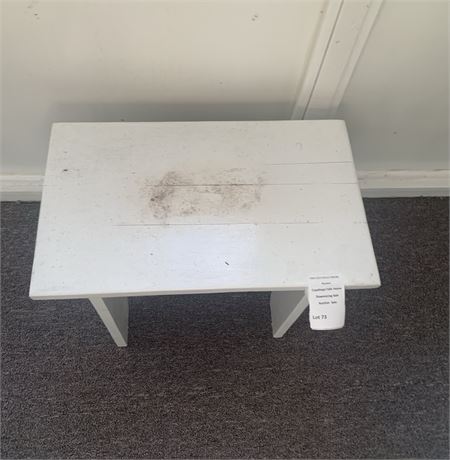 White Wooden One Step Footstool