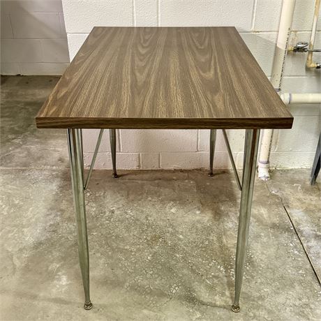 Mid Century Modern Table with Chrome Legs