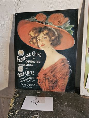 Reproduction Peerless Chips Metal Sign