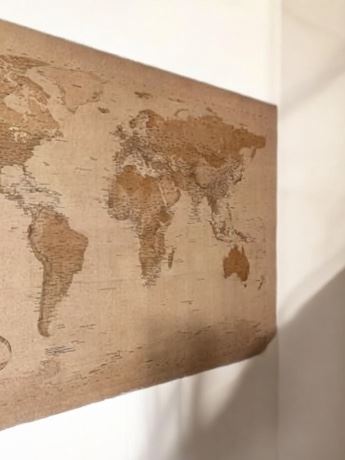 Large Vintage World Wall Map Art