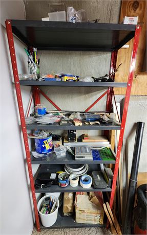 Metal Shelf with Contents