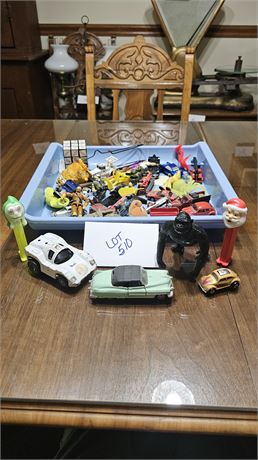 Mixed Toy Lot: Animals, Vehicles, & More