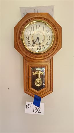 Regulator School House Wood Wall Clock Model #4CN with Key