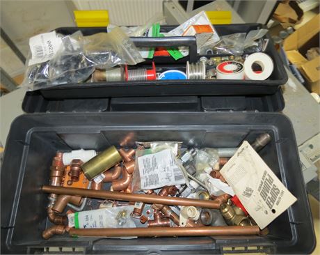 Tool Box With Copper Fittings, Plumbing, Solder
