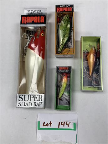 Rapala Lure Lot of 4 - Rattlin Countdown - Super Shad Rap