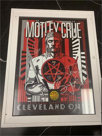 Motley Crew Framed Artwork W/Guitar Picks From 2022 Cleveland Ohio