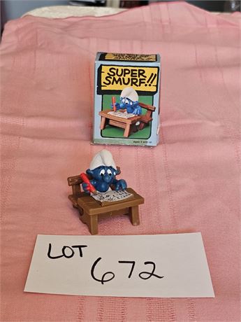 Vintage Original PVC Peyo Schleich Super Smurf