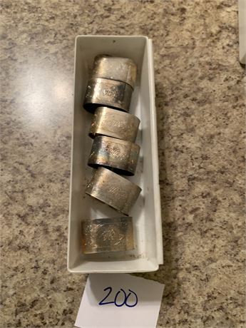 Antique Look Metal Napkin Ring Lot of 6