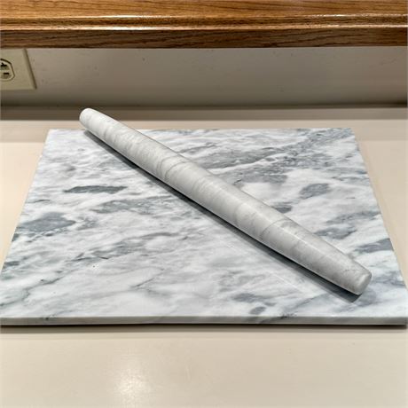 Marble Cutting Board and Rolling Pin