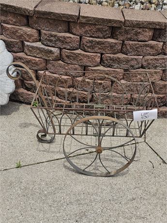 Metal Flower Cart Decor