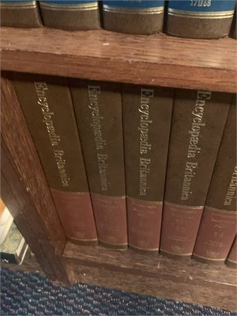 Book Shelf Lot - Leather Bound Encyclopedia Britannica Set