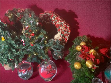 Christmas Holiday Wreaths, Trees and More - Includes Storage Tote