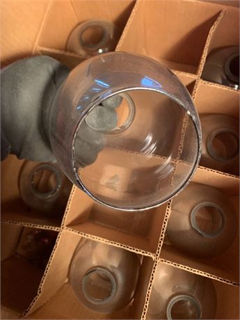 White Milk Glass & Clear Glass Replacement Globe/Shade Lot - 2 Boxes Total