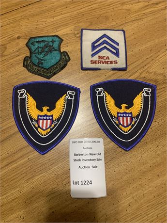 Vintage Embroidered Military/Security Themed Patch Lot