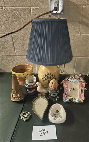 Mixed Decor- Pfaltzgraff Lamp, Candle, Bank & More