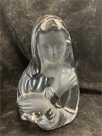 Vintage Viking Satin Glass Dalzell Madonna Virgin Mother Mary Statue