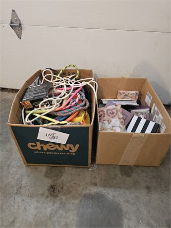 Large Box Of Mixed Sports Items & Box Full Of Photo Albums