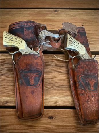 Toy Cap Gun & Holster Belt Set of 2
