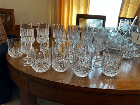 6 Place Set Crystal Drinking Glasses Total 24 Glasses